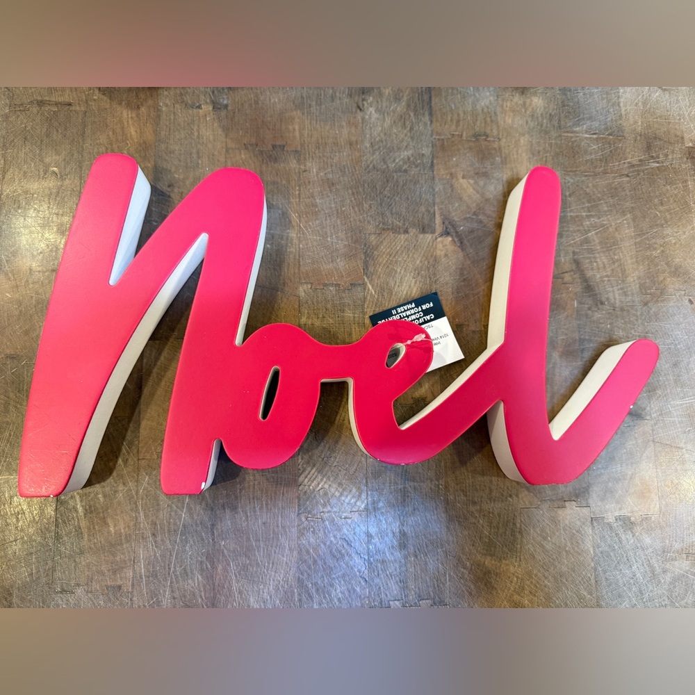 Red “Noel' Holiday Decorative Sign Holiday Homes Christmas Decor NOEL NEW